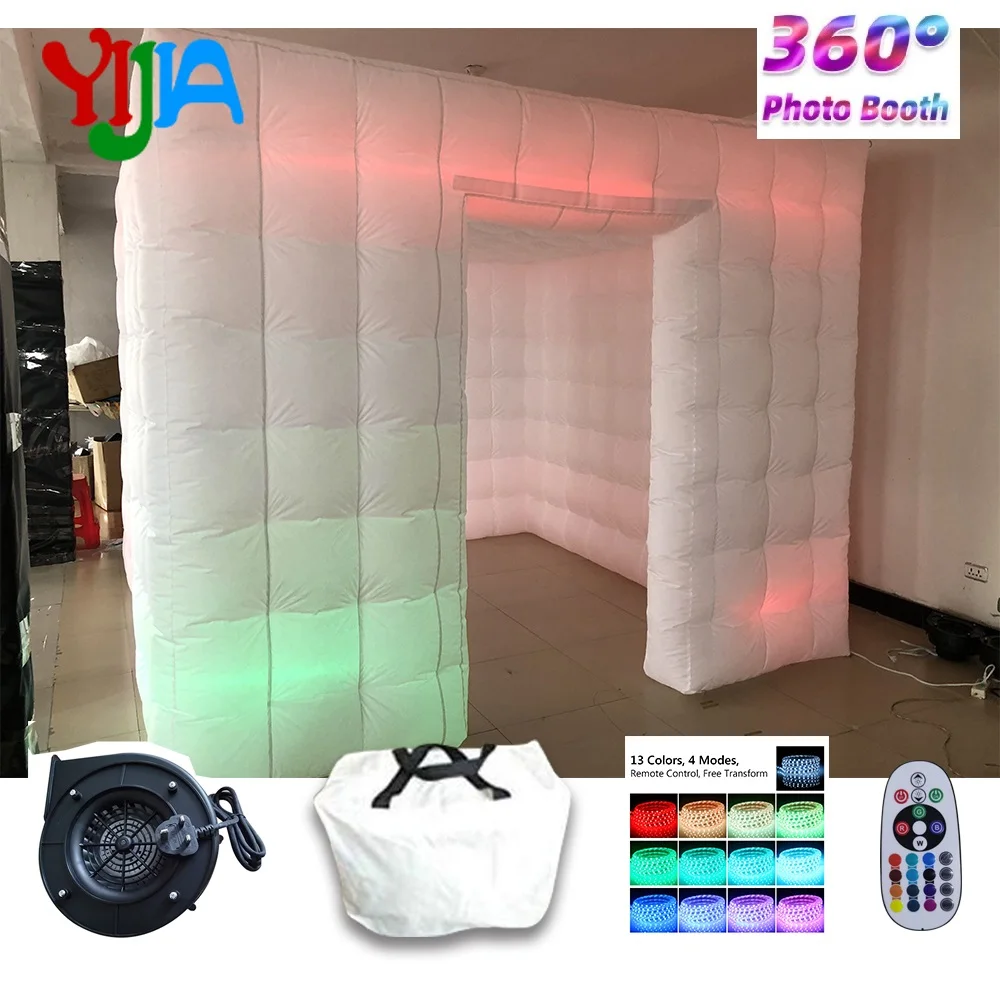 

Large Spce 10ft Cube 360 InflatablePhoto Booth LED Enclosrue CabinTent With LED Lights For 360 Photo Booth Machine Party Event