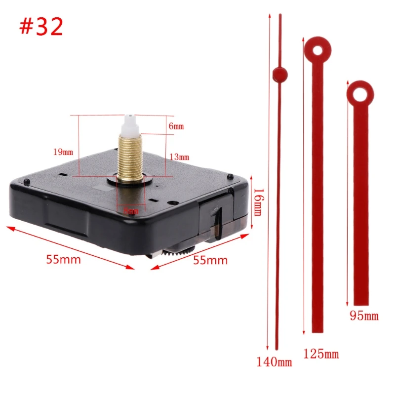 DIY Quartz Clock Movement Mechanism Non Ticking DIY Wall Clock Mechanisms with Hands Set for Repair Parts Replacement