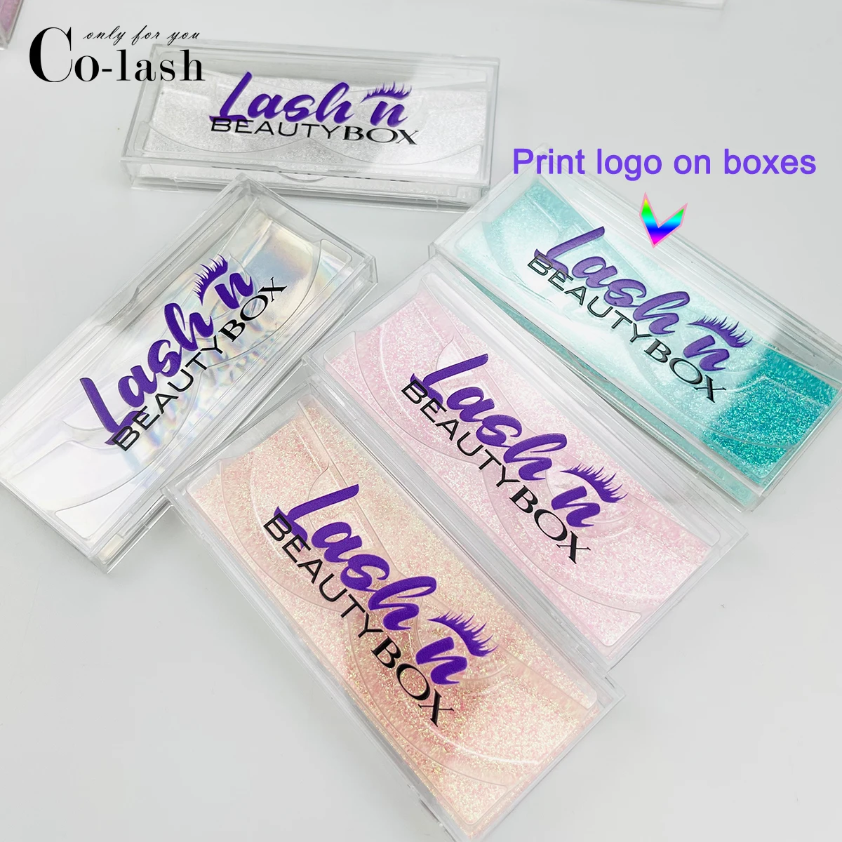 

CoLash Wholesale 3d Mink Lashes Case Eyelashes Box Package Custom Logo Plastic Sliding Drawer Custom Lash Box Empty eyelash box