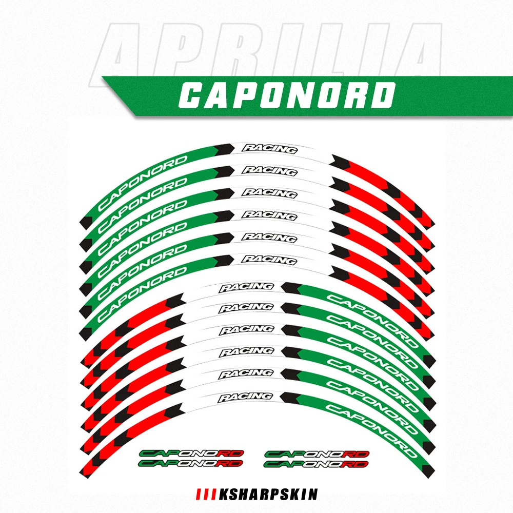 Motorcycle sticker Front Rear wheels decals Reflective stickers rim stripes For Aprilia CAPONORD 1200 RALLY CAPONORD 1200 TRAVEL