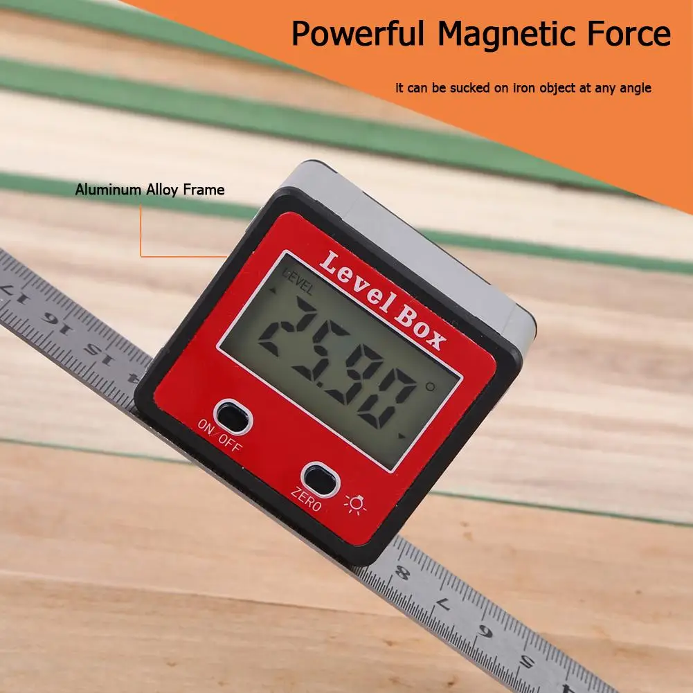 Tampilan Digital Pengukur Inklinometer Spirit Level Box Protractor Angle Finder Protractor Meter