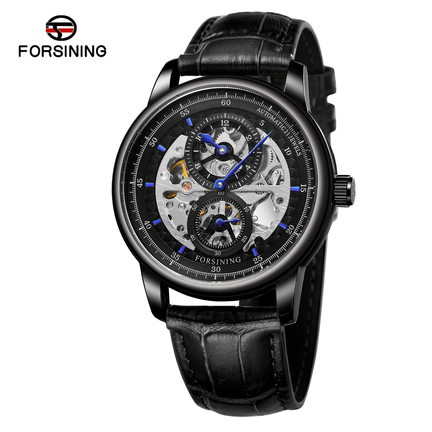 

Forsining watches men's leisure double circle through hollow automatic mechanical watch wrist watch mechanical watch 6 colors