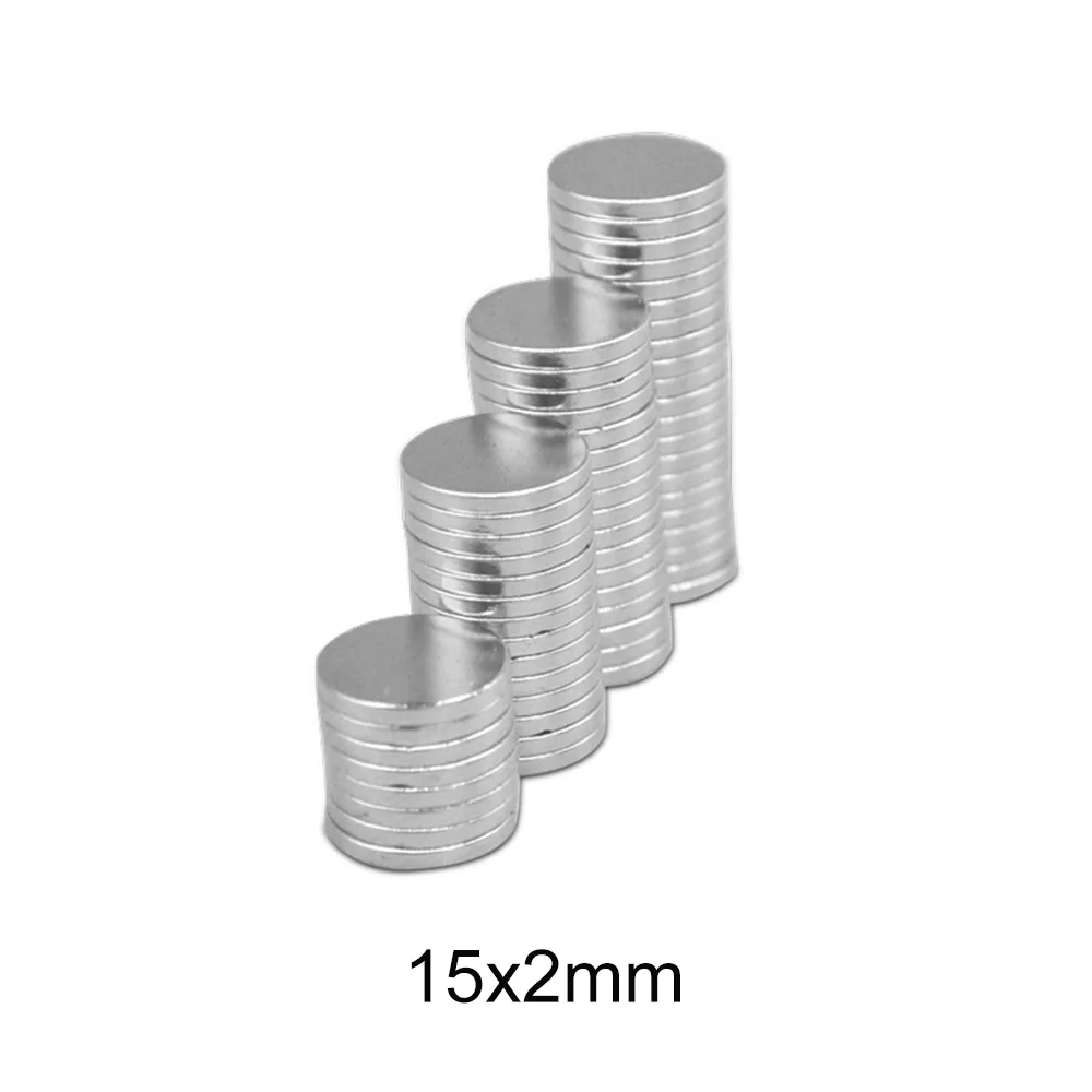 10/20/50/100/200/300pcs 15x2 Strong Magnets 15mmx2mm Permanent Small Round Magnet 15x2mm Thin Neodymium Magnet Magnetic 15*2