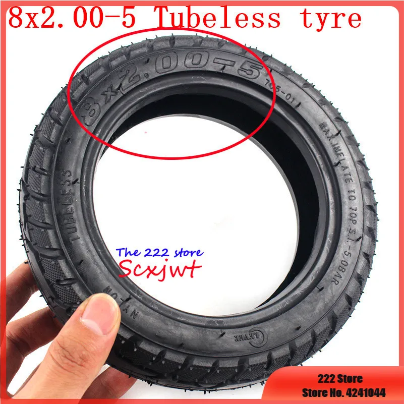 Pneumatico per ruote Tubeless 8 x2.00-5 di buona qualità per MINI motore elettrico per sedia tascabile 8*2.00-5