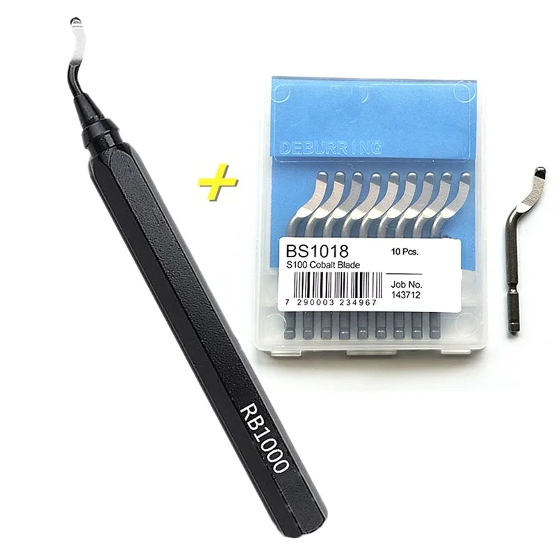 Imagem -05 - Punho de Metal Rebarbas Trimmer Faca Rb1000 Edger Raspador Hss Tubo Rápido Aperto Deburring Aparar Ferramenta Bs1010 Bs1018 Bk3010