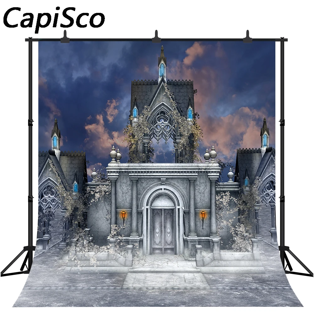 Capiscoฮาโลวีนการถ่ายภาพพื้นหลังSpookyทิวทัศน์เก่าGothicสุสานฉากหลังPhotocall Photobooth Props
