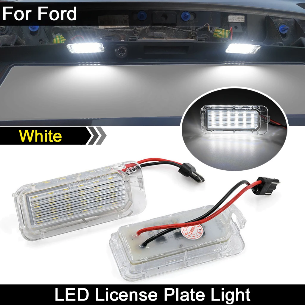 2Pcs For Ford C-Max Transit Connect Edge Ecosport Ranger Transit-150/250/350 For Jaguar XJ XF LED Number License Plate Light