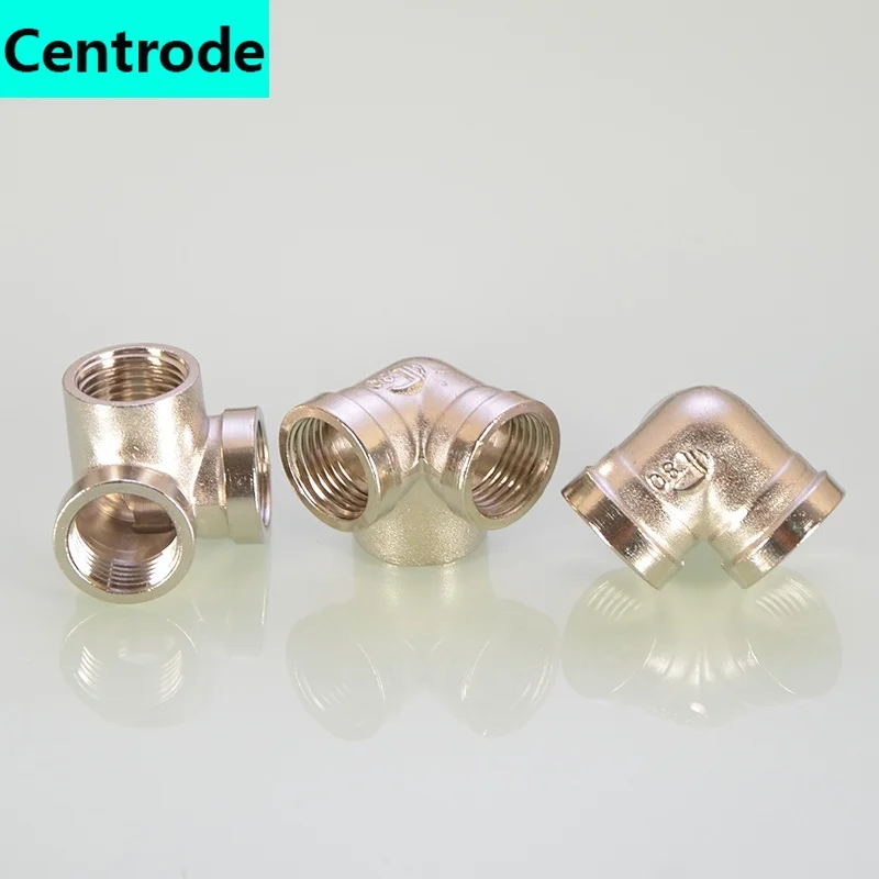 1/2IN Copper Plating Pipe Fittings Stainless Steel Color Copper Live Joint Tee Elbow Copper Tee Joint Y Type Tee Corner Tee