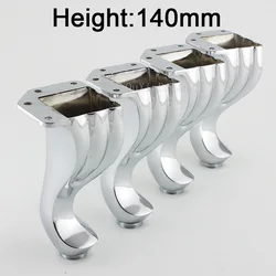 4PCS Furniture Feet Chrome Plated Zinc Alloy Sofa Legs Snake-Shaped Cabinets Feet Bed TV Cabinet Legs 10.5/12/14cm Height GF202