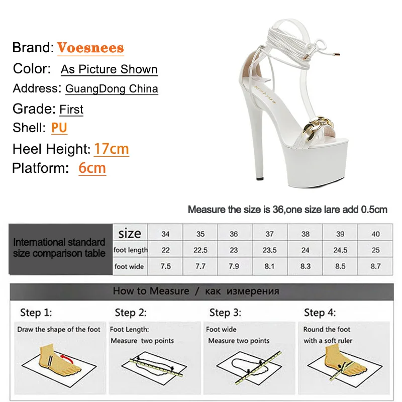 Women One Word Chain Design Platform Sandals New Arrival 2022 Summer High Heels 17CM Sexy Ankle Lace Up Nightclub Stiletto Shoes