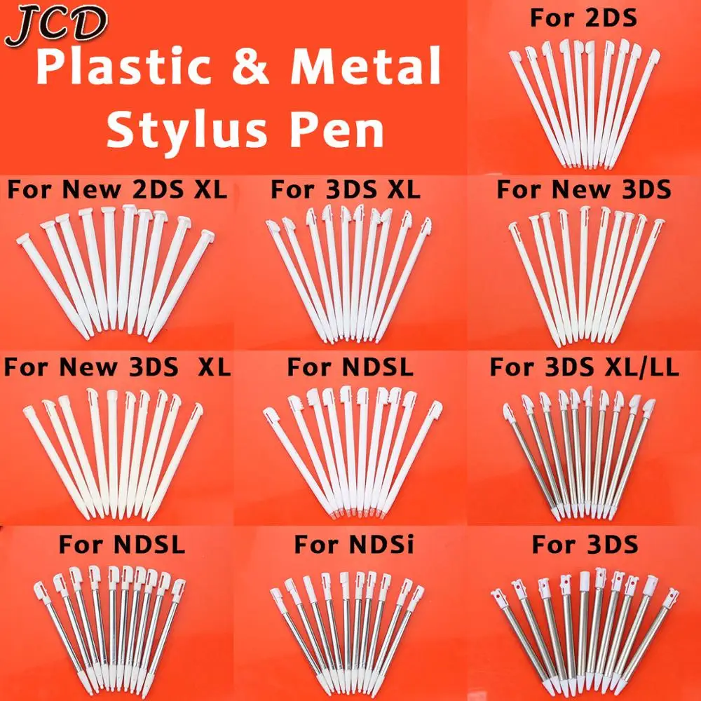 

JCD 10pcs Metal Telescopic Stylus Pen Plastic Stylus Touch Screen Pen for 2DS 3DS New 2DS New 3DS XL LL For NDSL NDSi