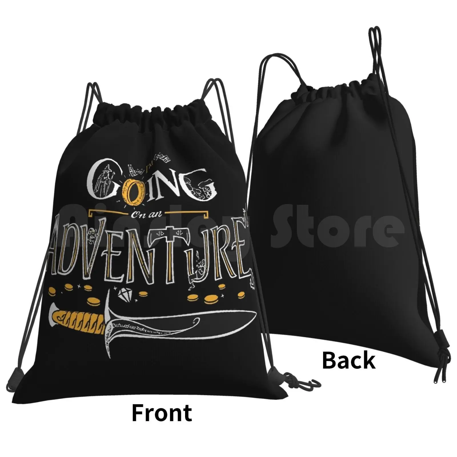 I'm Going On An Adventure Backpack Drawstring Bags Gym Bag Waterproof Camp Thurman Facecovering Given Anime Adventure