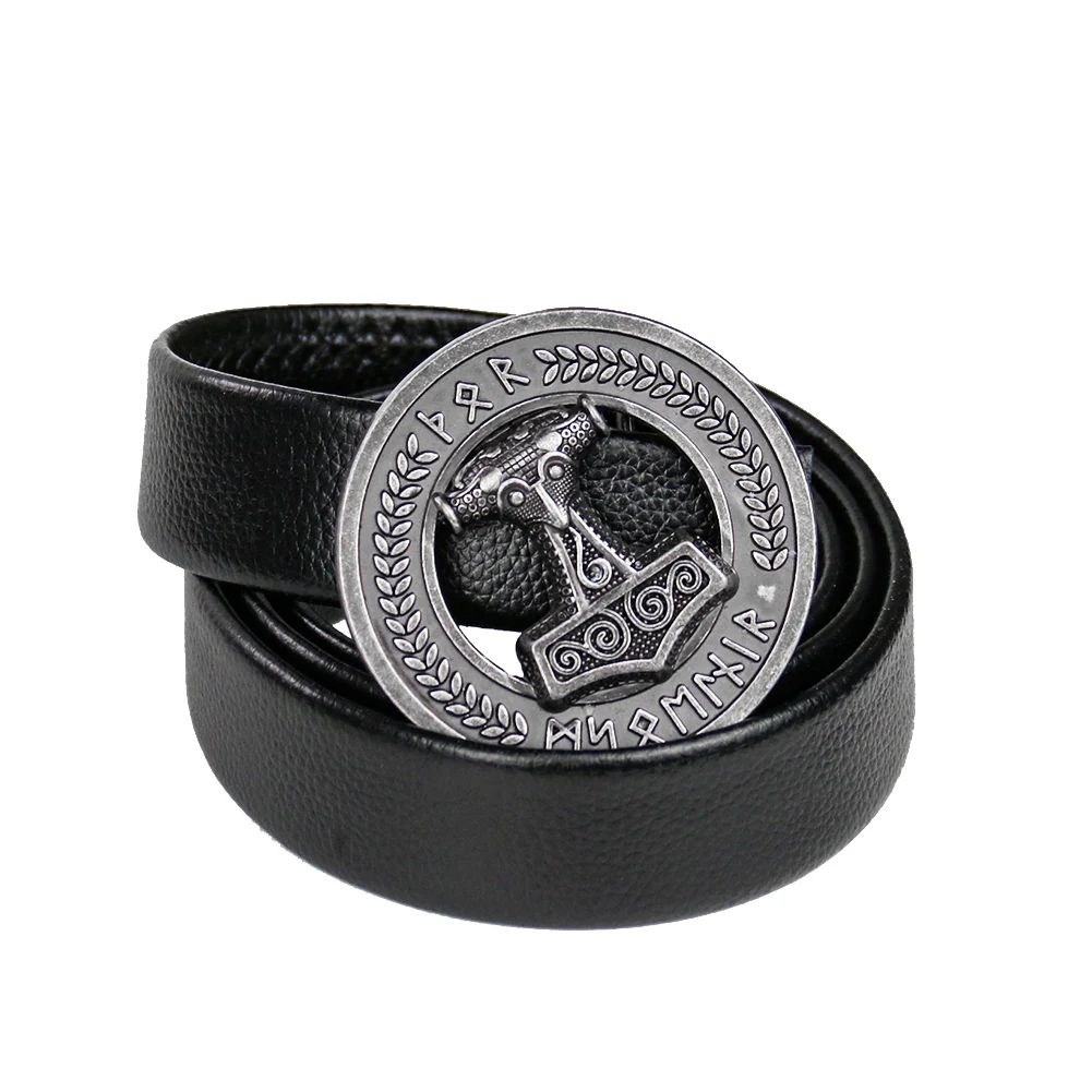 Hebilla de cinturón de martillo de Metal vaquero occidental para hombre, mitología nórdica, héroe, Rey, Odin, arma, Hebilla casera, accesorios para