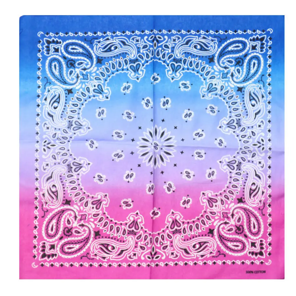 Colorful Tie Dye Hip Hop Paisley Bandana Square Scarf Head Wrap Neck Wrist Band Handkerchief For Graffitin Women Men Bright