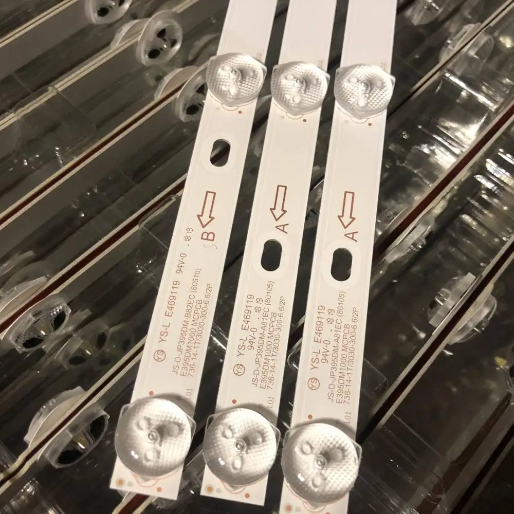 6V LED Backlight Strip 8 lamp for 43S1A  JS-D-JP395DM-A81EC JS-D-JP395DM-B82EC E395DM1000 MCPCB D40-M30 40BF400 JS-JP400M81E01