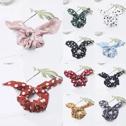 Cute Hair Rubber Bands Polka Dot Hairband Rabbit Ears Head Gum Rope Elastic Hair Tie Hair Accessories For Girls Headwear