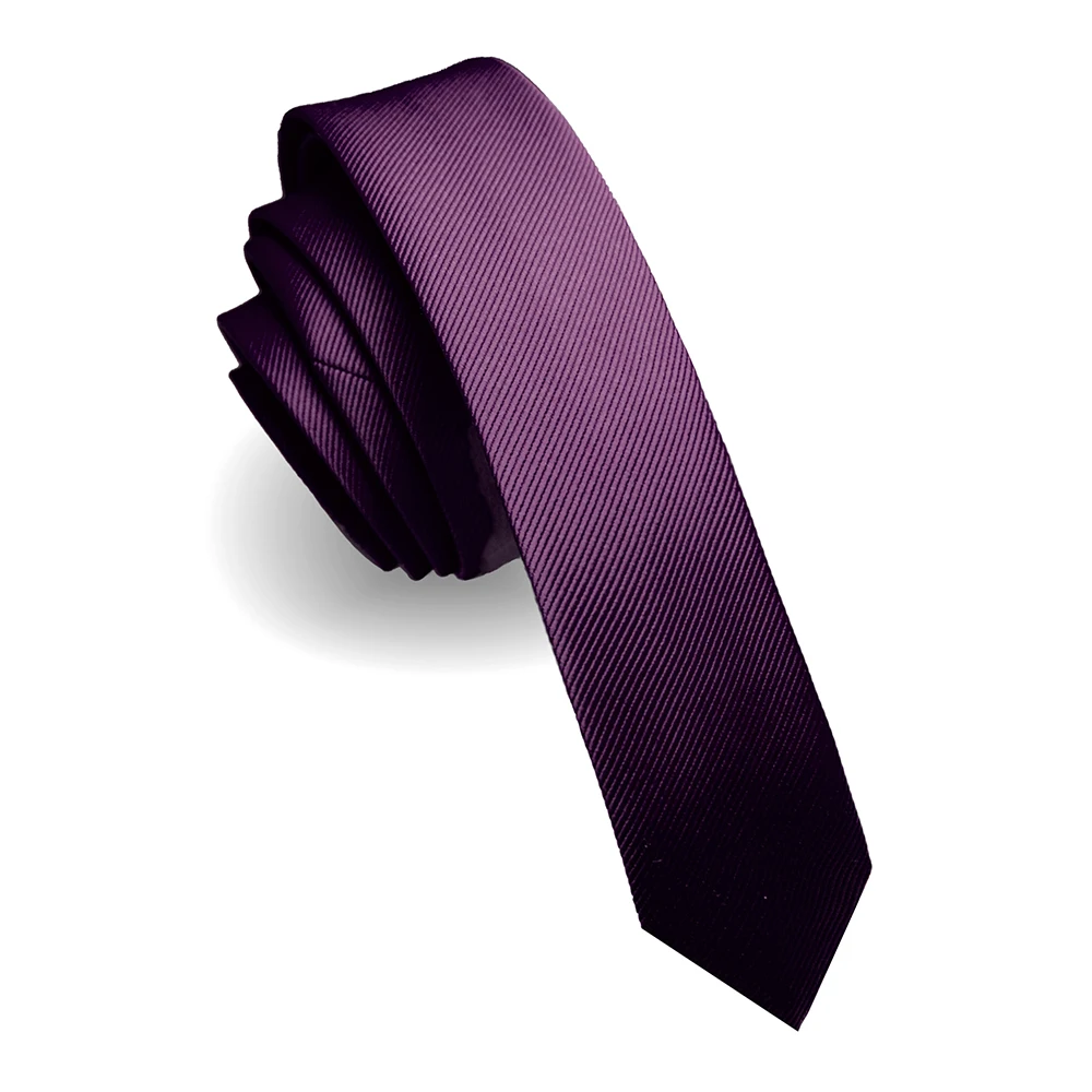KAMBERFT Modische, schmale 4cm Seidenkrawatte, unifarben in Schwarz und Rot, handgefertigte, gewebte, schmale Krawatte für Herren für Hochzeiten und Partys. – Detail 11
