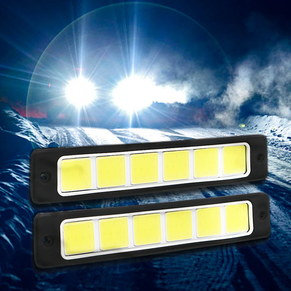 Tagfahrlicht wasserdicht LED Auto Drl Funktionen Lampe biegbar 2 stücke flexible quadratische Cob Nebels chein werfer super hell