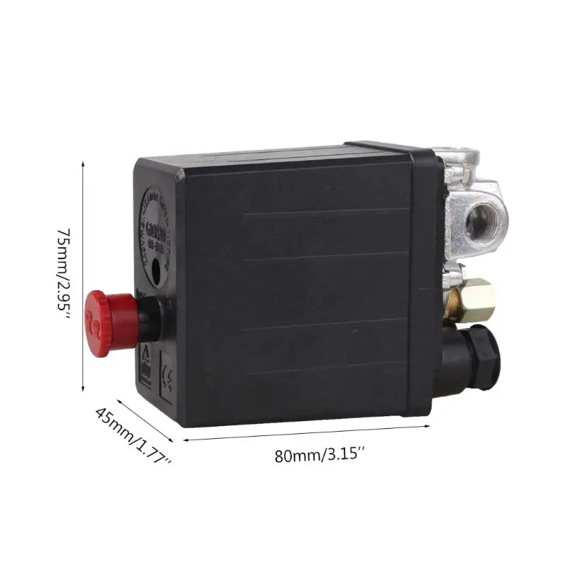 صمام تحكم بمفتاح ضغط ضاغط هواء متين 90-120psi 1/4 منفذ