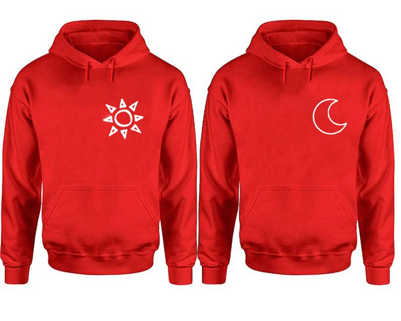 Couples Hoodies Womens Valentine Day Matching Sweatshirts 2020 Sweatshirt Moon and Sun Print Pullovers