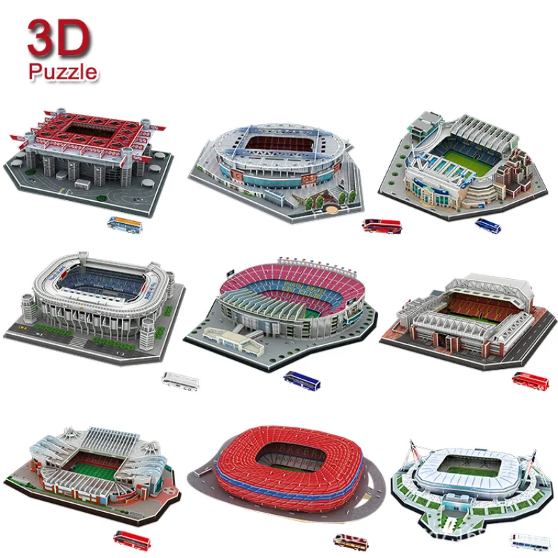 

Three-dimensional jigsaw puzzle football field building five major league 3d puzzle puzzle assembling toy