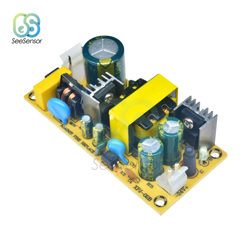 Módulo de alimentação comutada, sobretensão, sobrecarga, proteção contra curto-circuito, interruptor DIY, AC-DC, 100V-240V a 12V, 3A, 24V, 1.5A
