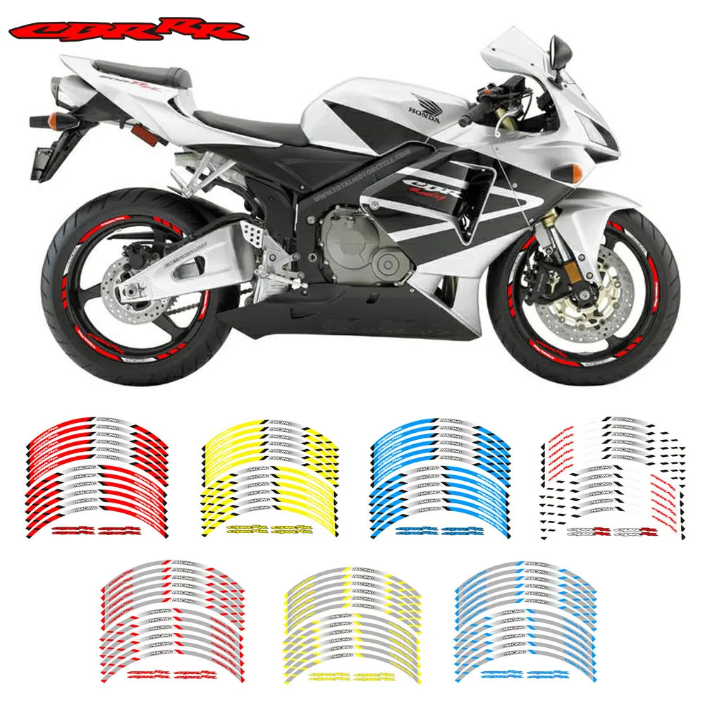 

New high quality 12 Pcs Fit Motorcycle Wheel Sticker stripe Reflective Rim For Honda CBR250RR CBR600RR CBR1000RR CBR300RR CBRRR