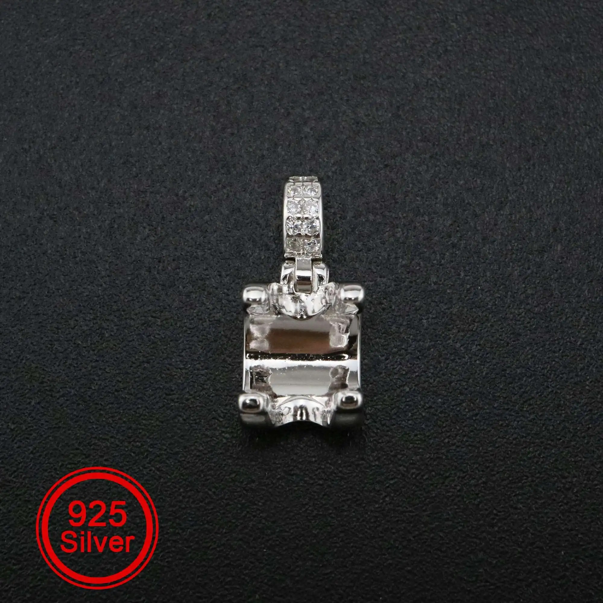 

1Pcs 6.5-11MM Round Prong Pendant Settings Solid 925 Sterling Silver Charm Bezel Tray for Gemstone DIY Supplies 1431049