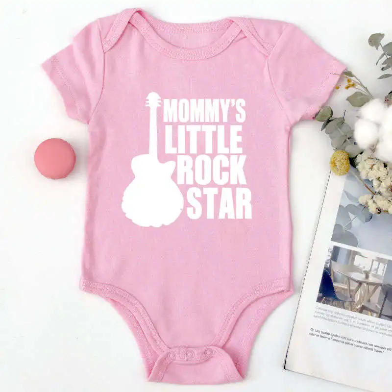 Mono con estampado de Mommy\'s Little Rock para bebé, pelele para recién nacido, disfraz para niña pequeña, regalos para Baby Shower, ropa para niña