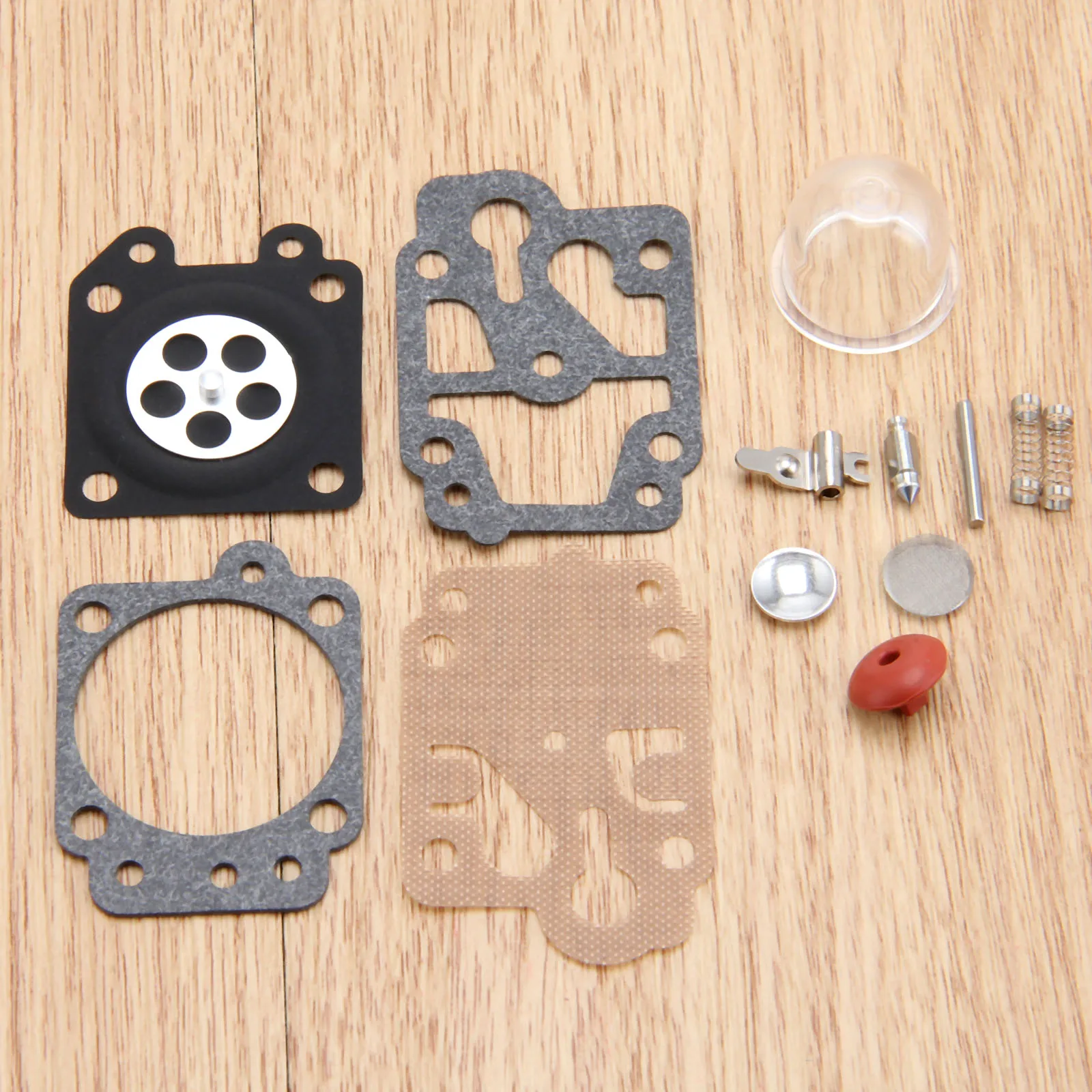 Brush Cutter Grass Trimmer Carburetor Carb Repair Rebuild Gasket Kit & Primer Bulb for Walbro 40-5/44F-5 34F 36F 139F 43CC 52CC