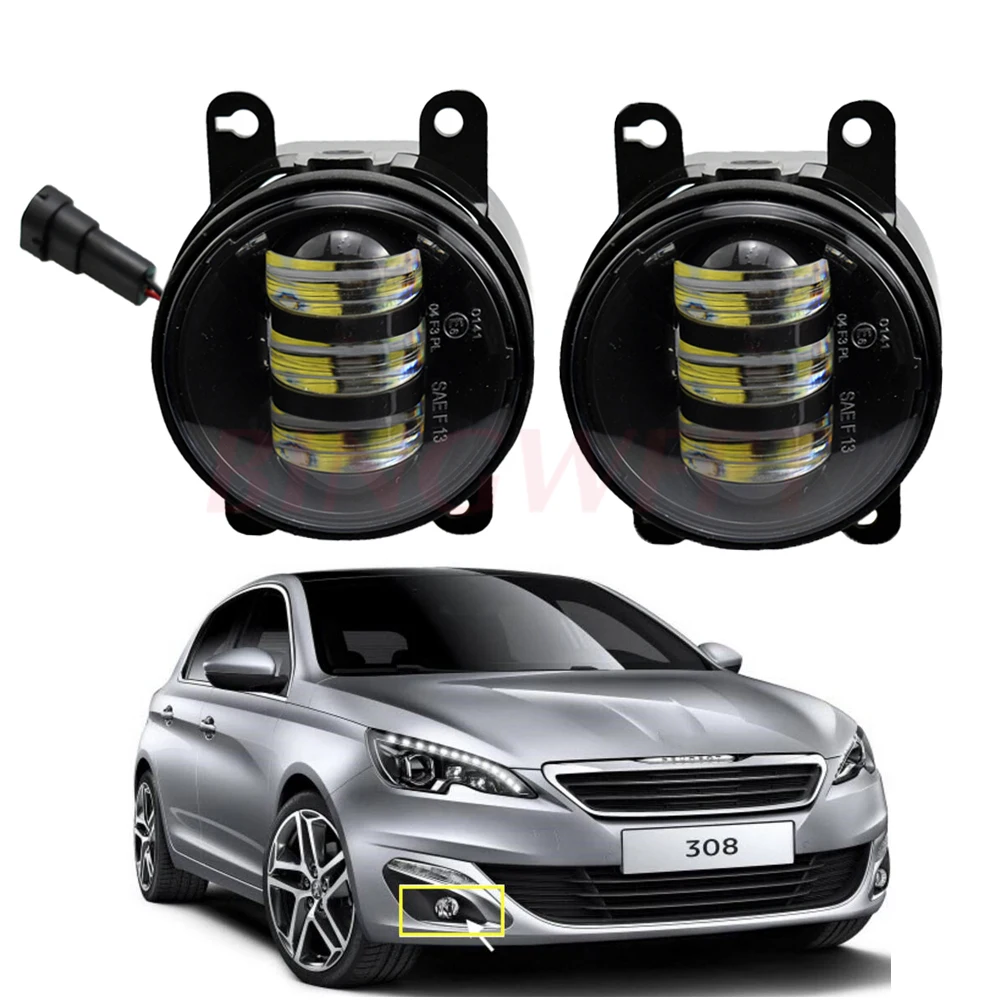 2Pcs/Pair Fog Lamp Assembly Super Bright LED Fog Lights For Peugeot 308 T9 2014 2015 For Peugeot 4007 GP_ 2007-2013