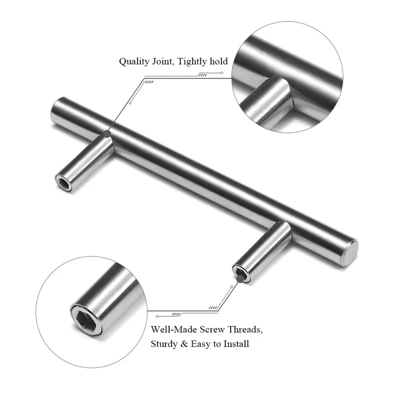 50mm-450mm Stainless Steel Kitchen Door Cabinet T Bar Handle Pull Knob Cabinet Knobs Furniture Handle Cupboard Drawer Handle