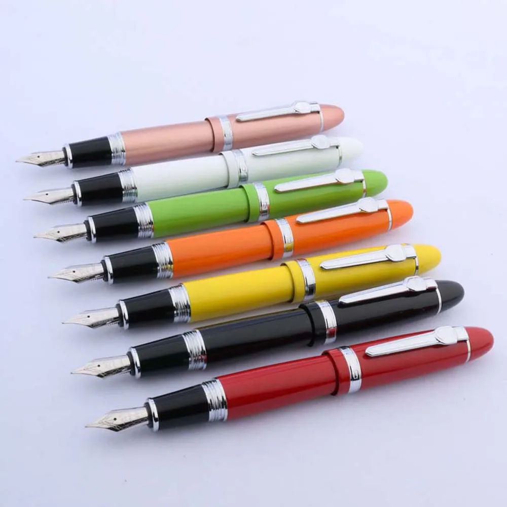 high quality JINHAO 159 metal Fountain Pen Spin Twist color Silver classic 0.7mm ink pen Stationery Office school supplies new