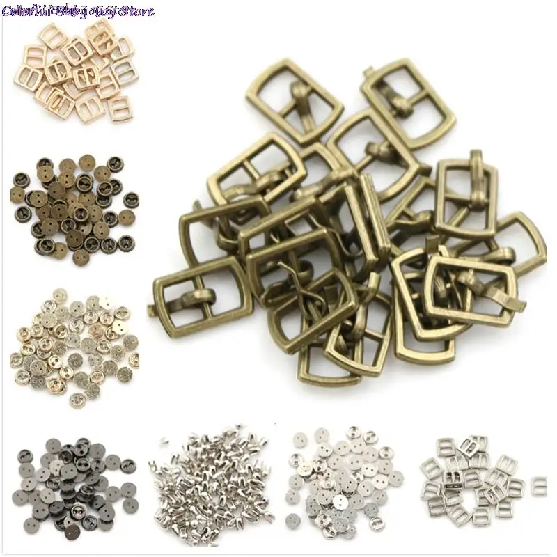 Newest 10/50/100pcs Mini 3/6MM Belt Buckle for Blyth BJD Doll Clothes Shoes Bag Buckles DIY Accessories Adjustable Button