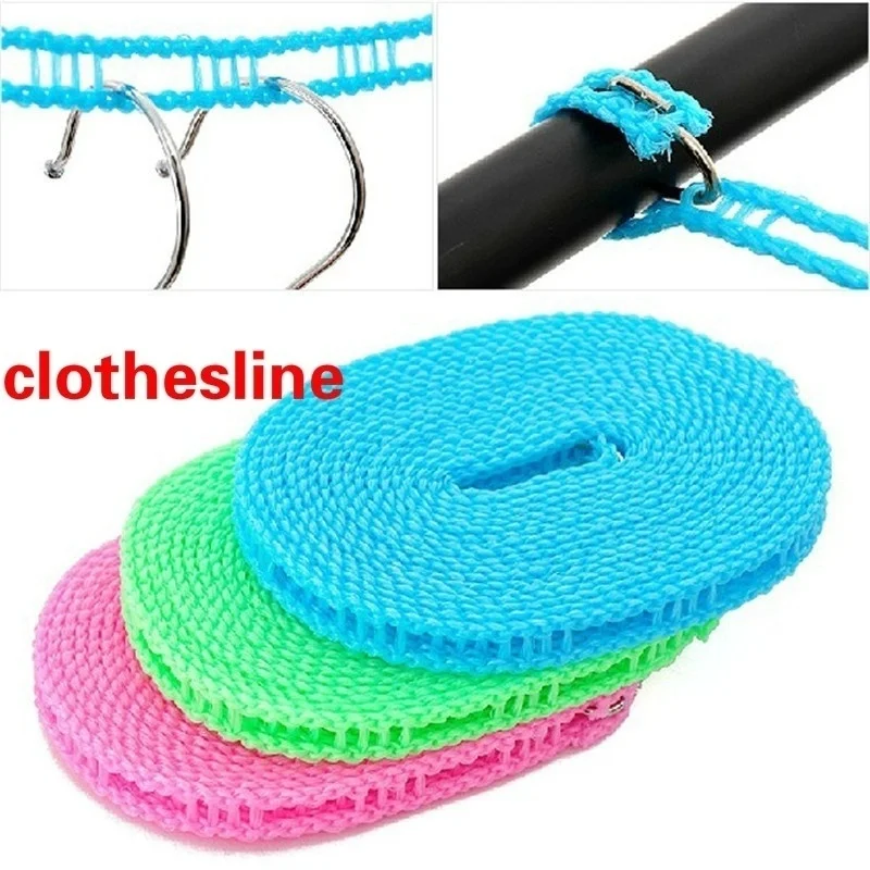 3M/5MP/8M/10M Anti-Slip Clothesline Outdoor Windproof Clothesline Travel Retractable Rope Washing Line Camping Drying Line dryer