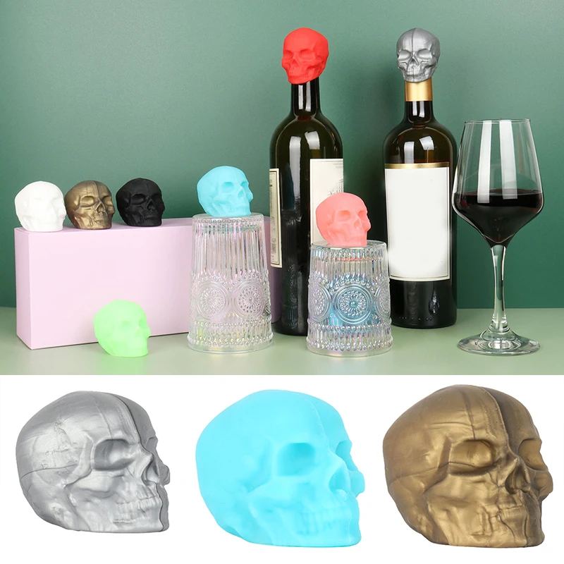 Wine Bottle Stopper Silicone Reusable Skull Shape Silicone Bottle Cork Keep Wine Fresh For Home Party XH8Z