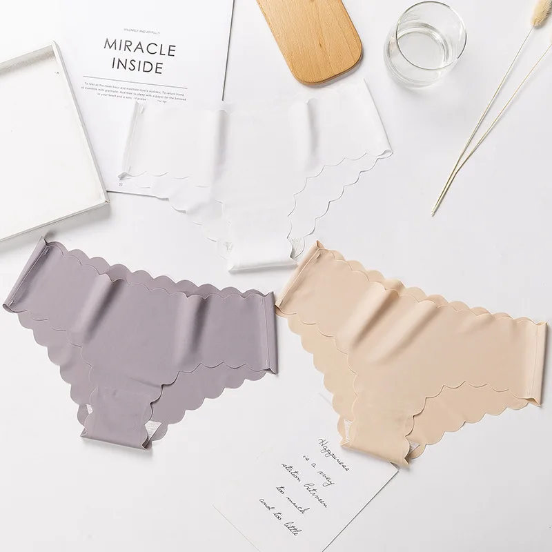 Women ruffles Underwear Invisible Seamless T Panties G-String Female Sexy Thongs Intimates Lingerie Ladies Briefs 1pcs LR710 image 3