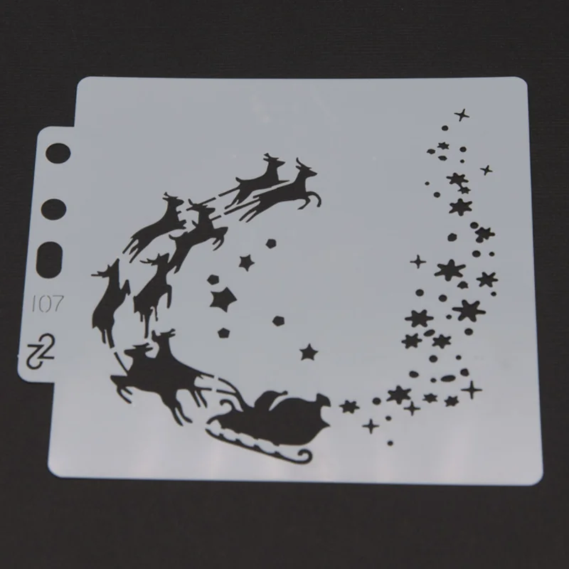 6 шт., трафареты с рисунком Санта-оленя