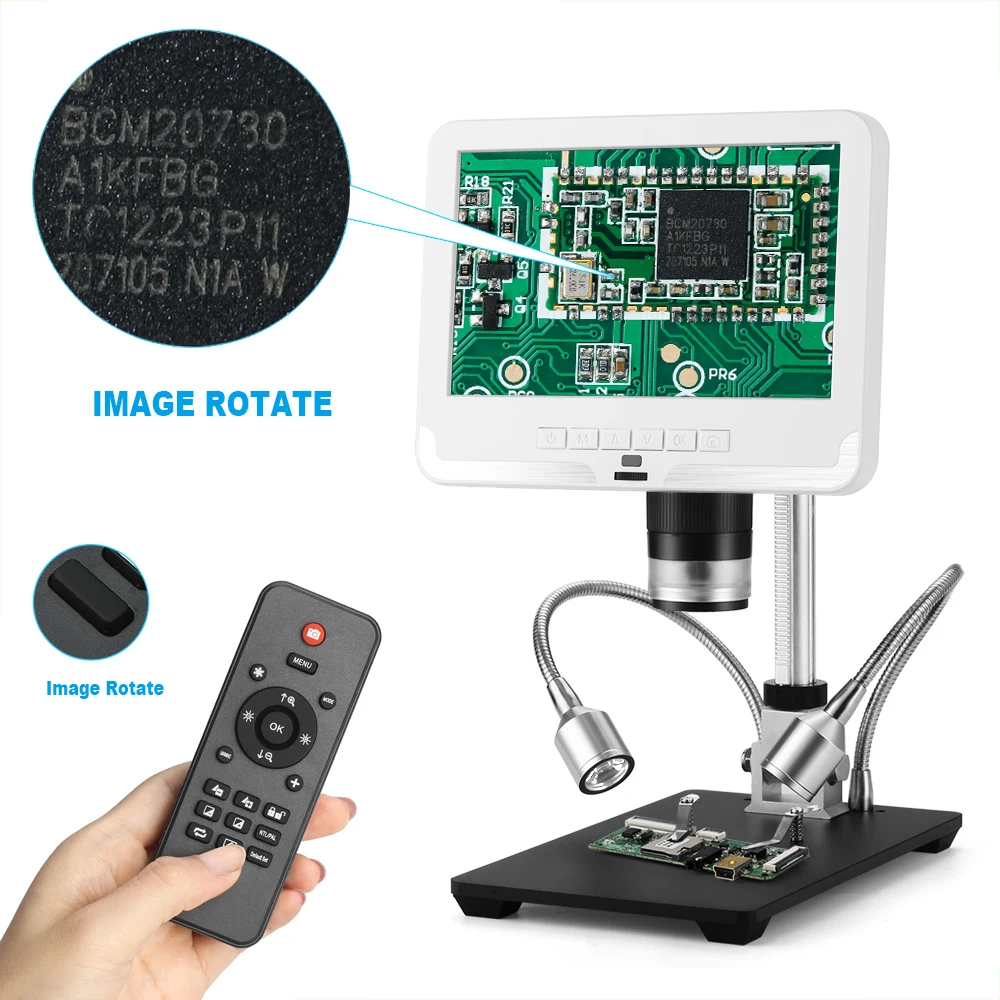 Microscopio digitale USB !star per saldatura PCB portatile AD206 con lente d'ingrandimento a 8 LED strumenti di riparazione del telefono bianco con metallo
