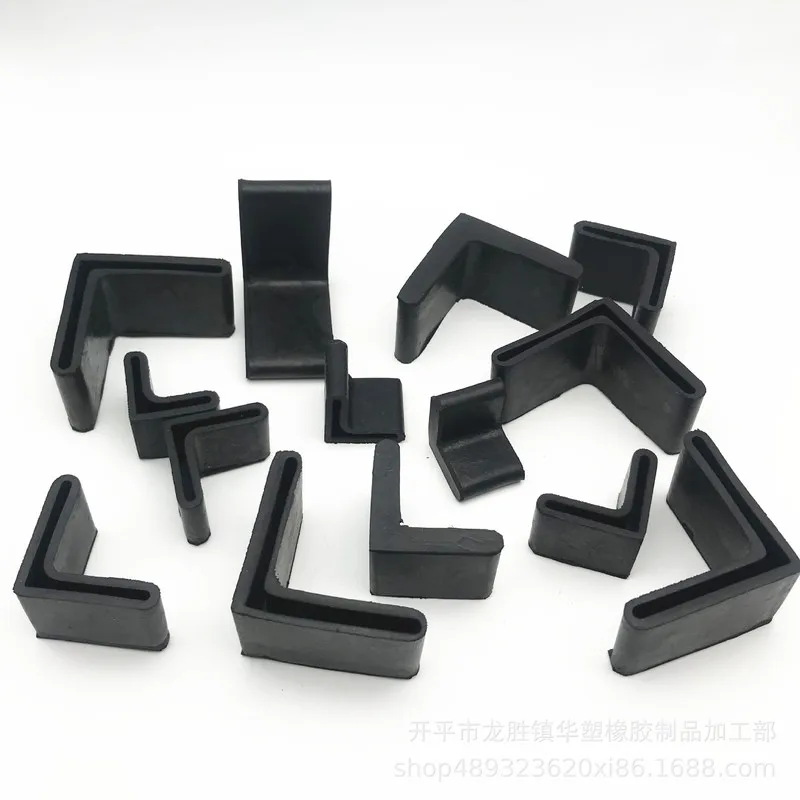 L Shaped Rubber Sleeve Iron bed Pads 8/16Pcs Angle Iron Foot pad cover Black Furniture Floor Non-slip Protector tool