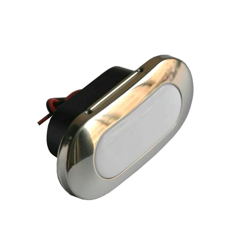 ISURE MARINE 12V LED Stainless Steel Flange White Plastic Clens Boat Step Stain Navigation Dome Light