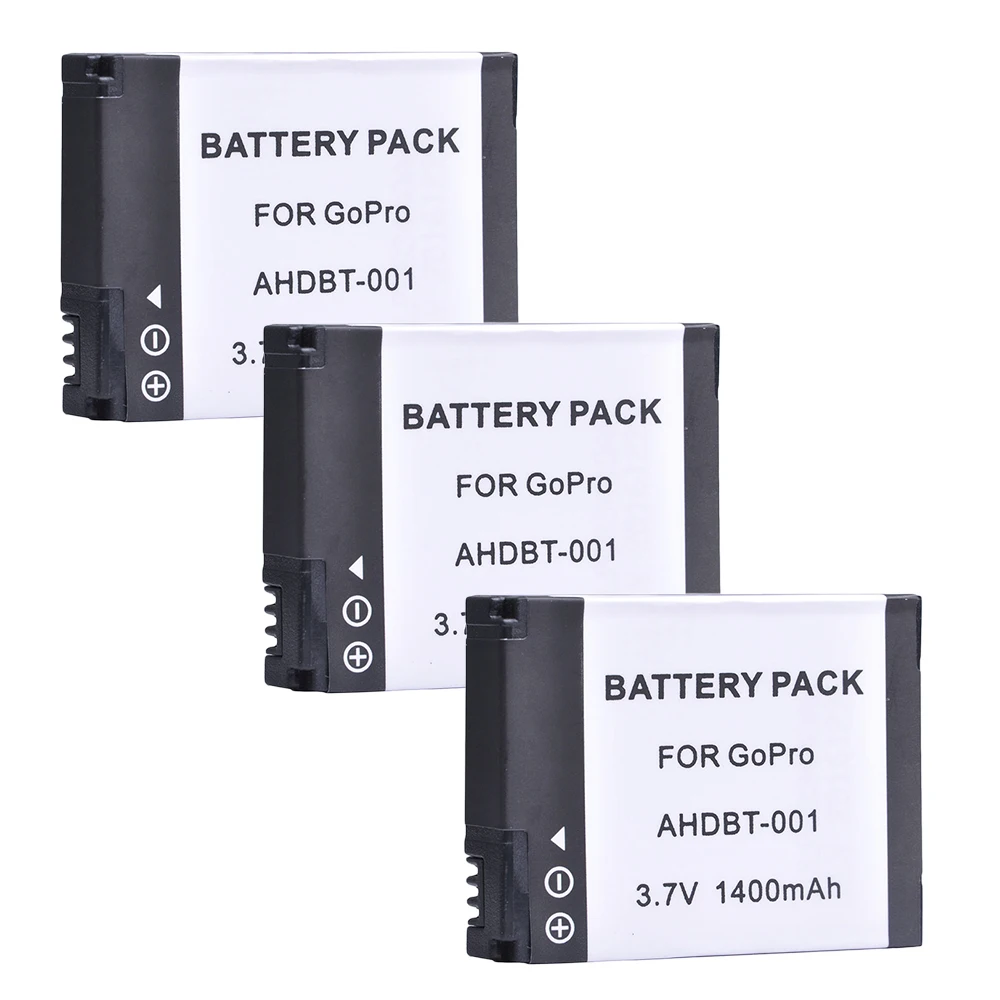 

1400mAh AHDBT-001 Batteries for GoPro HD HERO2, GoPro Original HD HERO and GoPro AHDBT-001, AHDBT-002