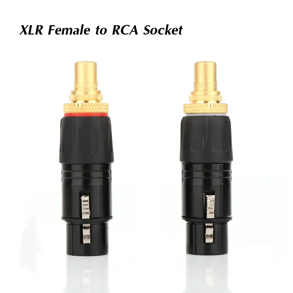 2PC NEUTRIK XLR męski na RCA żeński Adapter gniazda pozłacane wtyczka RCA XLR na RCA żeński Adapter gniazda złoty kabel zbalansowany wtyczka