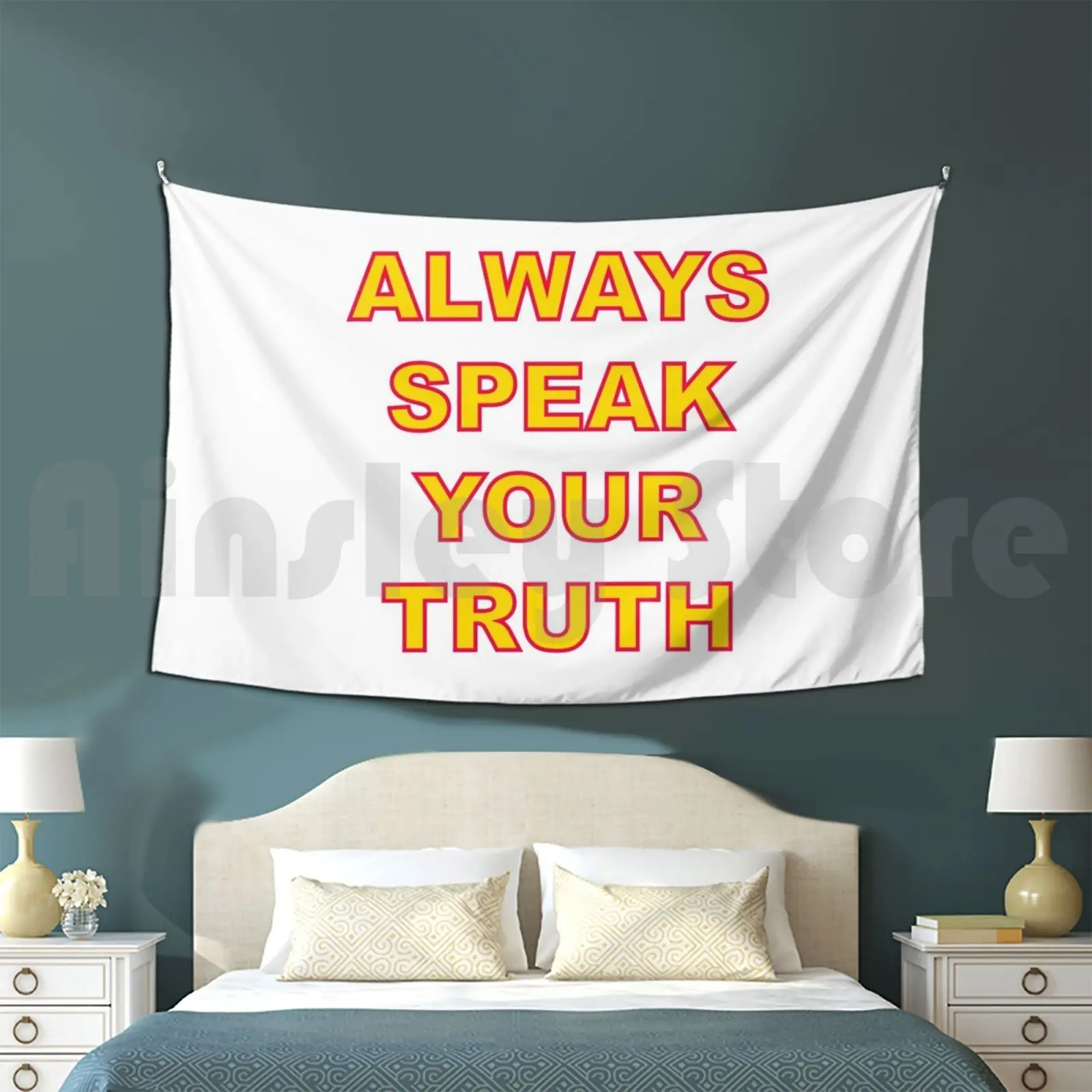 Always Speak Your Truth ( Printed On Back ) Tapestry Living Room Bedroom Pop Truth Mega Hit Hit Pop Video Clip