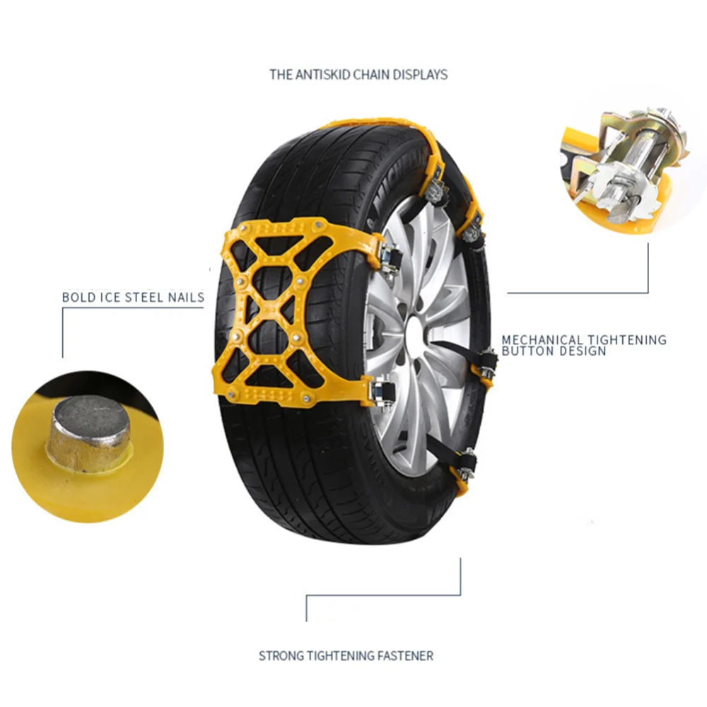 

1PC Thickened Beef Tendon Car Tire Anti-Skid Chains Wheel Chain for Car Truck SUV - Emergency Winter Driving Anti-Skid Accessory
