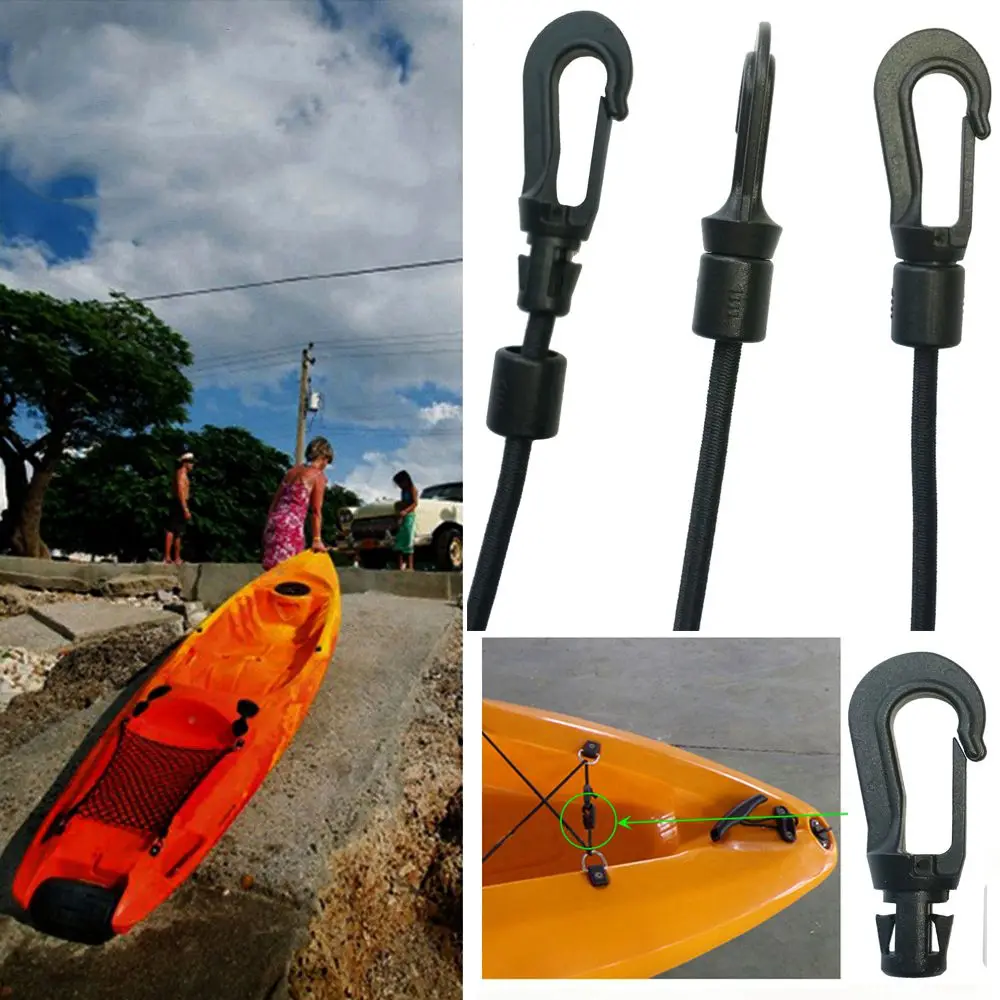 5/10pcs Plastic Snap Hook Clip Bungee Shock Tie Cord Ends Rope Buckle Outdoor Camp Kayak Boat Fishing Canoe Clothesline Hooks