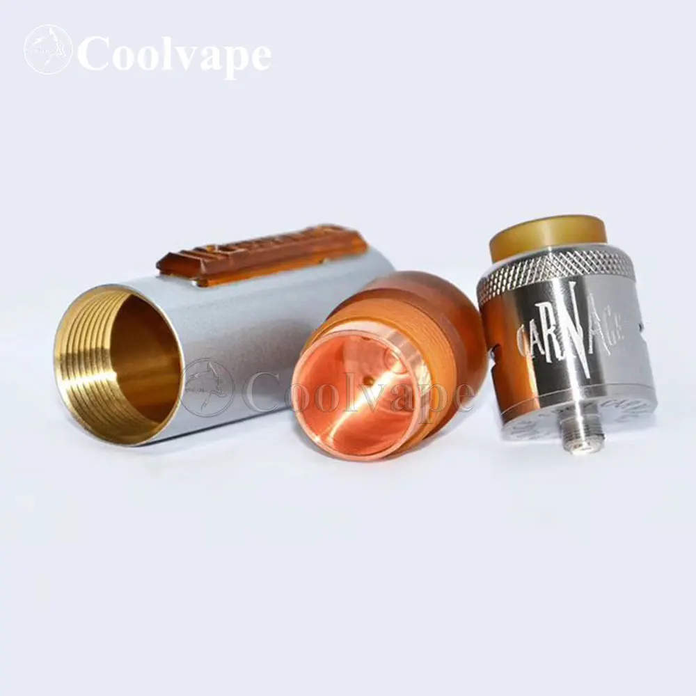 Coolvape peça fina mod mods mecânicos com carnage rda 25mm de diâmetro material de latão 18650 bateria e-cigarro mech mod vape