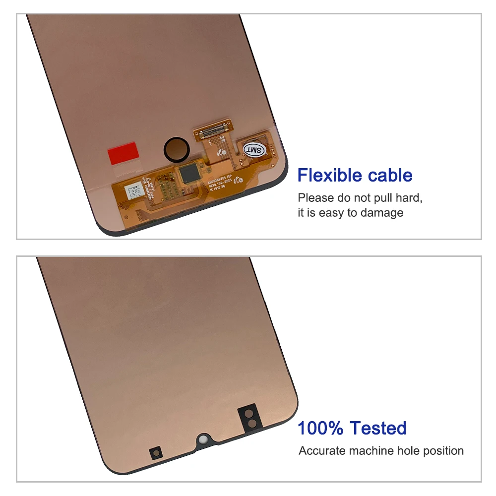 Super AMOLED For Samsung Galaxy A50s A507F A507FN LCD Display with Fingerprint, For Galaxy A50S Touch Screen Replace,with Frame