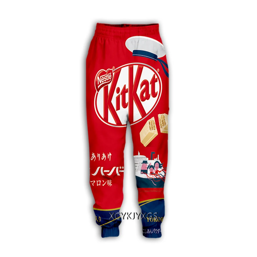 xinchenyuan 3D Food Kitkat Print-Casual Pants Sweatpants Straight Pants Sweatpants Jogging Pants Trousers K101