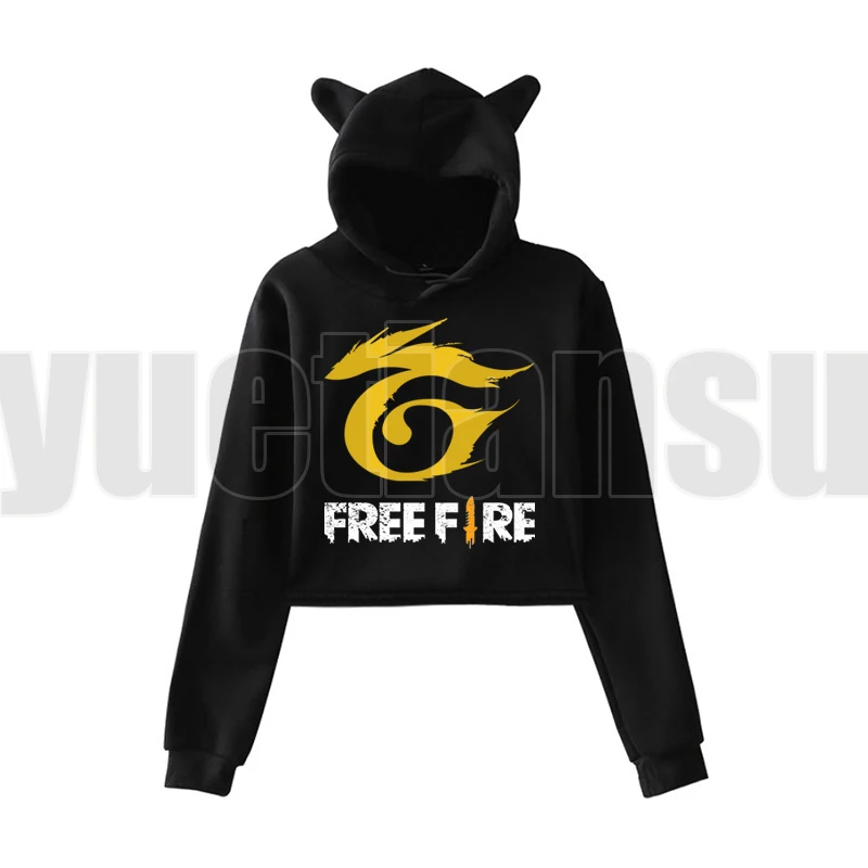 

Игра Free Fire Garena Roupa Angelical Killua толстовка с кроликом Kawaii уличная одежда Графический короткий кошачий Топ для женщин и девочек унисекс свитшоты